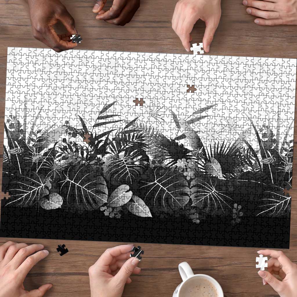 Hawaii Tropical Plant Monochrome Puzzle Vibrant Polynesian Pattern LT01 - Polynesian Pride