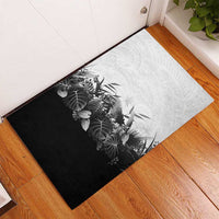 Hawaii Tropical Plant Monochrome Rubber Doormat Vibrant Polynesian Pattern LT01 - Polynesian Pride