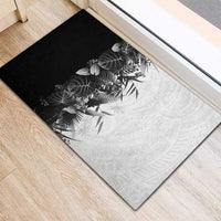 Hawaii Tropical Plant Monochrome Rubber Doormat Vibrant Polynesian Pattern LT01 - Polynesian Pride