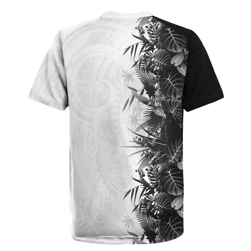 Hawaii Tropical Plant Monochrome Rugby Jersey Vibrant Polynesian Pattern LT01 - Polynesian Pride