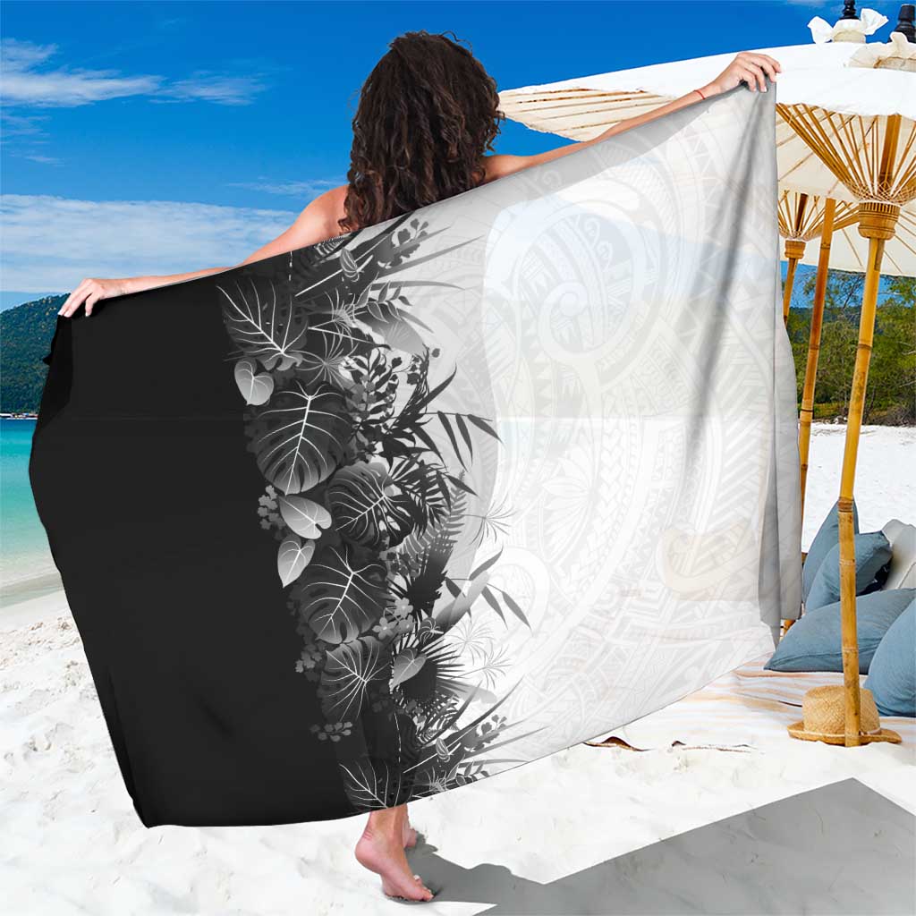 Hawaii Tropical Plant Monochrome Sarong Vibrant Polynesian Pattern LT01 One Size 44 x 66 inches Black - Polynesian Pride