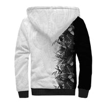 Hawaii Tropical Plant Monochrome Sherpa Hoodie Vibrant Polynesian Pattern LT01 - Polynesian Pride