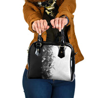 Hawaii Tropical Plant Monochrome Shoulder Handbag Vibrant Polynesian Pattern LT01 One Size Black - Polynesian Pride