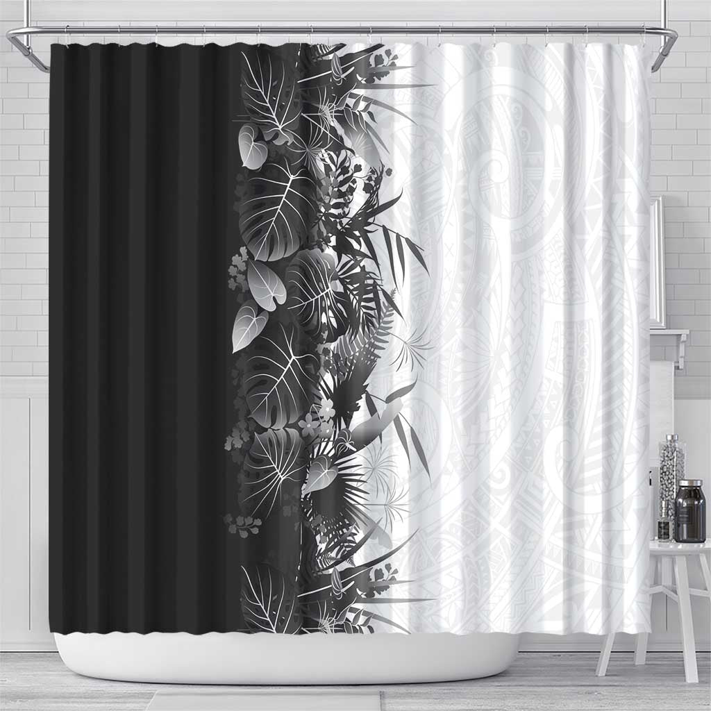 Hawaii Tropical Plant Monochrome Shower Curtain Vibrant Polynesian Pattern LT01 - Polynesian Pride