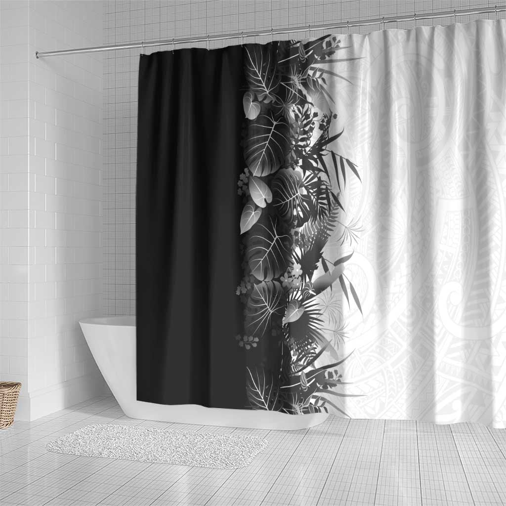 Hawaii Tropical Plant Monochrome Shower Curtain Vibrant Polynesian Pattern LT01 - Polynesian Pride