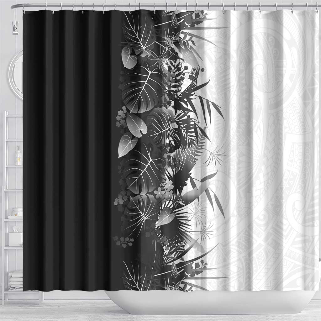 Hawaii Tropical Plant Monochrome Shower Curtain Vibrant Polynesian Pattern LT01 - Polynesian Pride