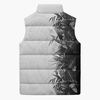 Hawaii Tropical Plant Monochrome Sleeveless Puffer Jacket Vibrant Polynesian Pattern LT01 - Polynesian Pride