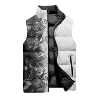 Hawaii Tropical Plant Monochrome Sleeveless Puffer Jacket Vibrant Polynesian Pattern LT01 - Polynesian Pride