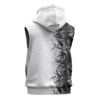 Hawaii Tropical Plant Monochrome Sleeveless Zip Hoodie Vibrant Polynesian Pattern LT01 - Polynesian Pride