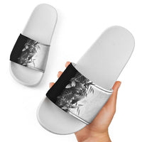 Hawaii Tropical Plant Monochrome Slide Sandals Vibrant Polynesian Pattern LT01 - Polynesian Pride