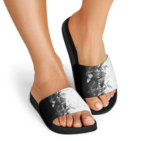 Hawaii Tropical Plant Monochrome Slide Sandals Vibrant Polynesian Pattern LT01 - Polynesian Pride