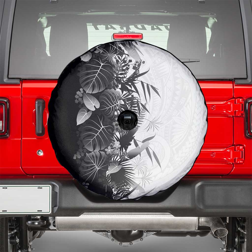 Hawaii Tropical Plant Monochrome Spare Tire Cover Vibrant Polynesian Pattern LT01 - Polynesian Pride