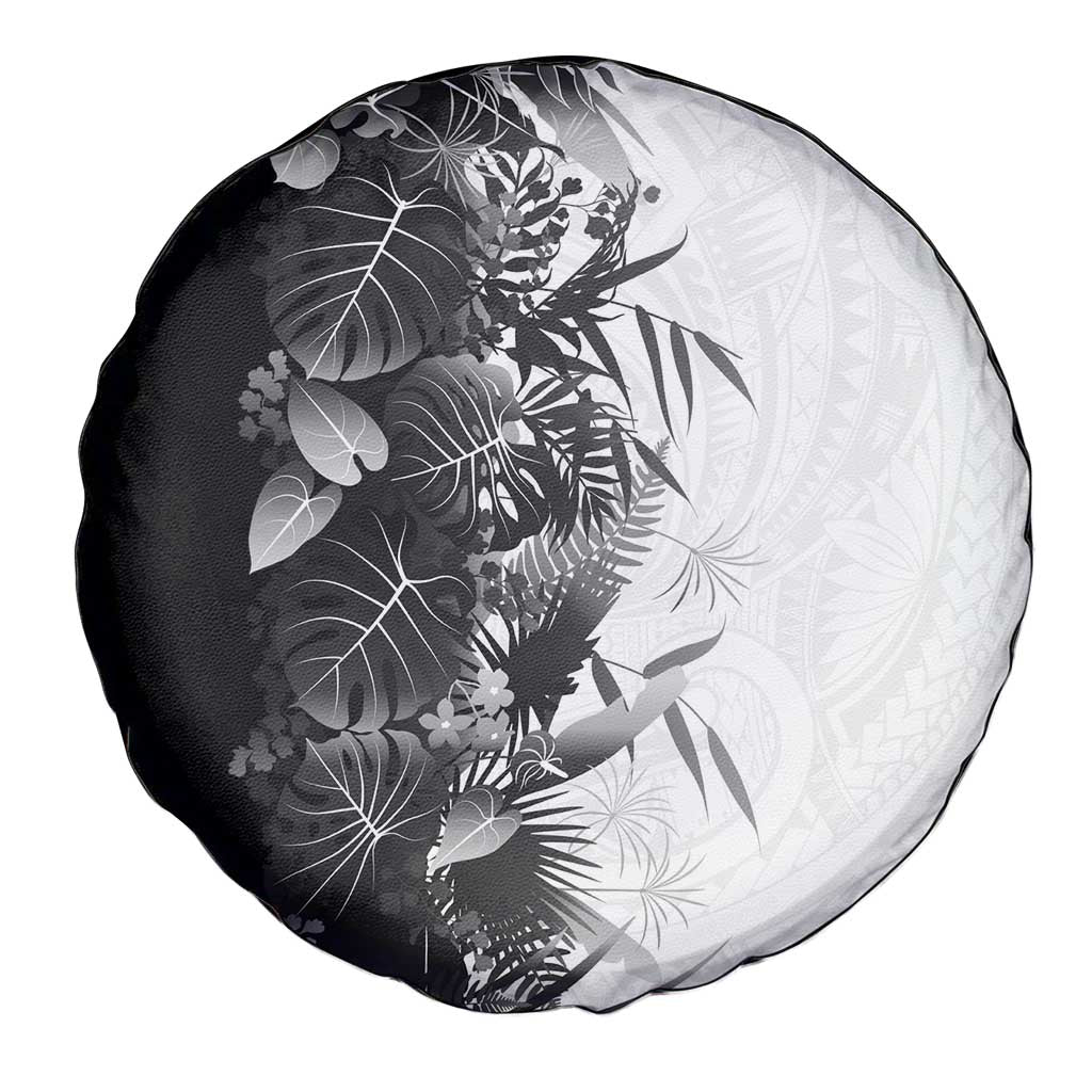 Hawaii Tropical Plant Monochrome Spare Tire Cover Vibrant Polynesian Pattern LT01 - Polynesian Pride
