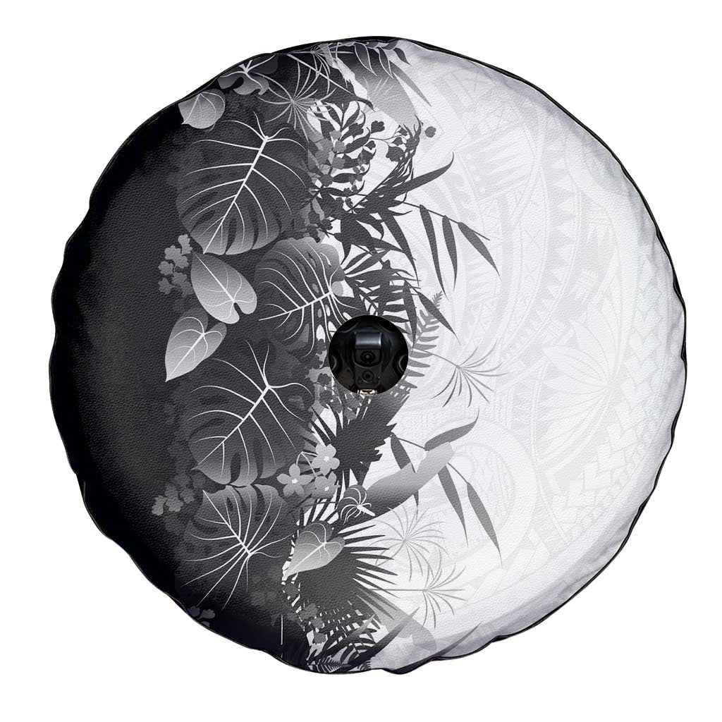 Hawaii Tropical Plant Monochrome Spare Tire Cover Vibrant Polynesian Pattern LT01 - Polynesian Pride