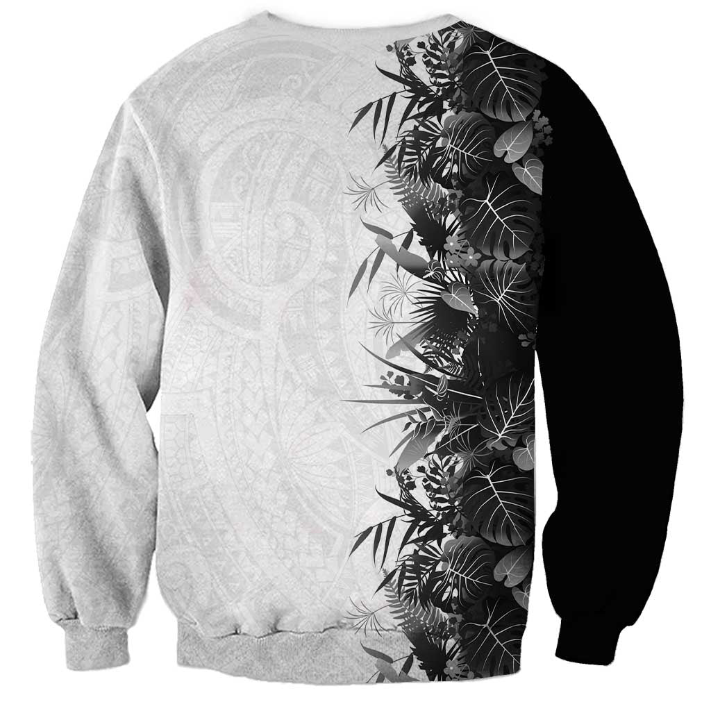 Hawaii Tropical Plant Monochrome Sweatshirt Vibrant Polynesian Pattern LT01 - Polynesian Pride
