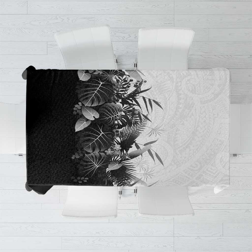 Hawaii Tropical Plant Monochrome Tablecloth Vibrant Polynesian Pattern