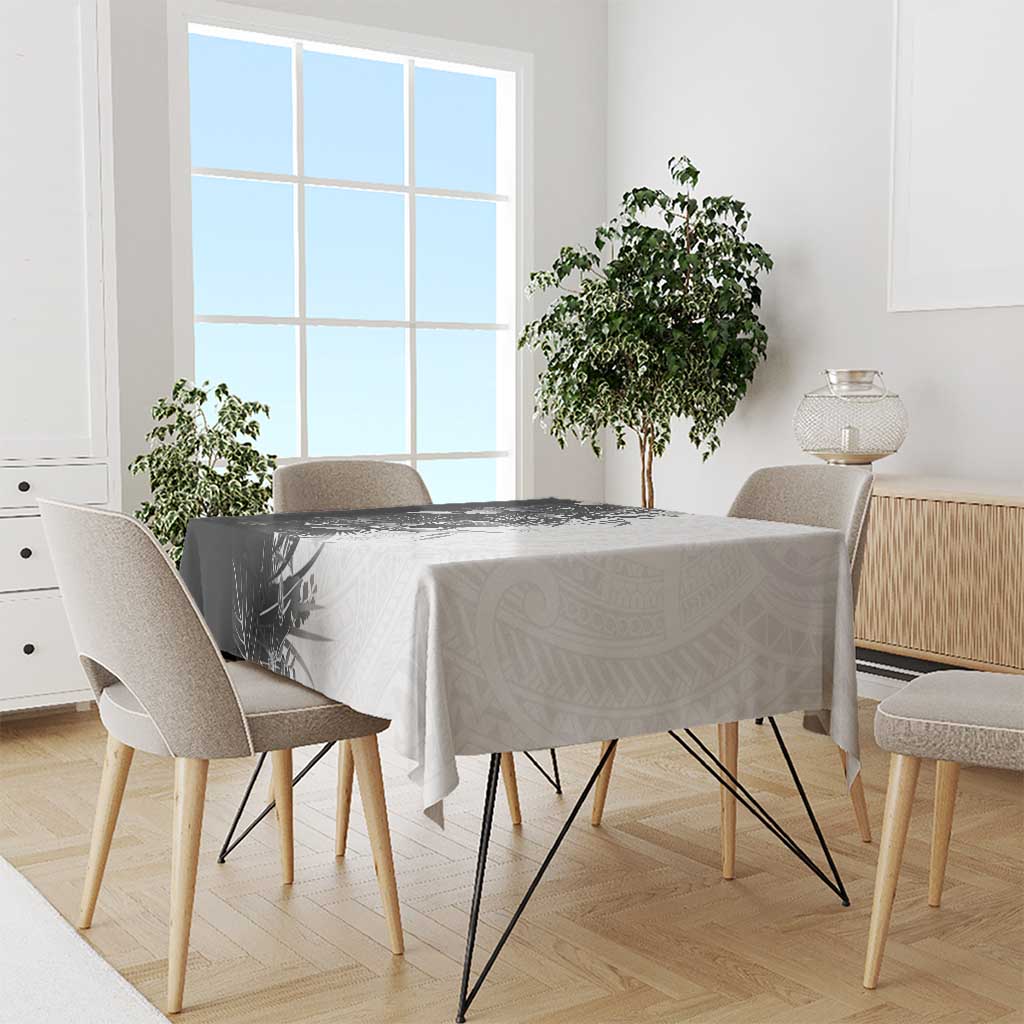 Hawaii Tropical Plant Monochrome Tablecloth Vibrant Polynesian Pattern