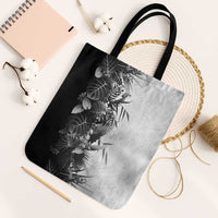 Hawaii Tropical Plant Monochrome Tote Bag Vibrant Polynesian Pattern LT01 Black Strap One Size Black - Polynesian Pride