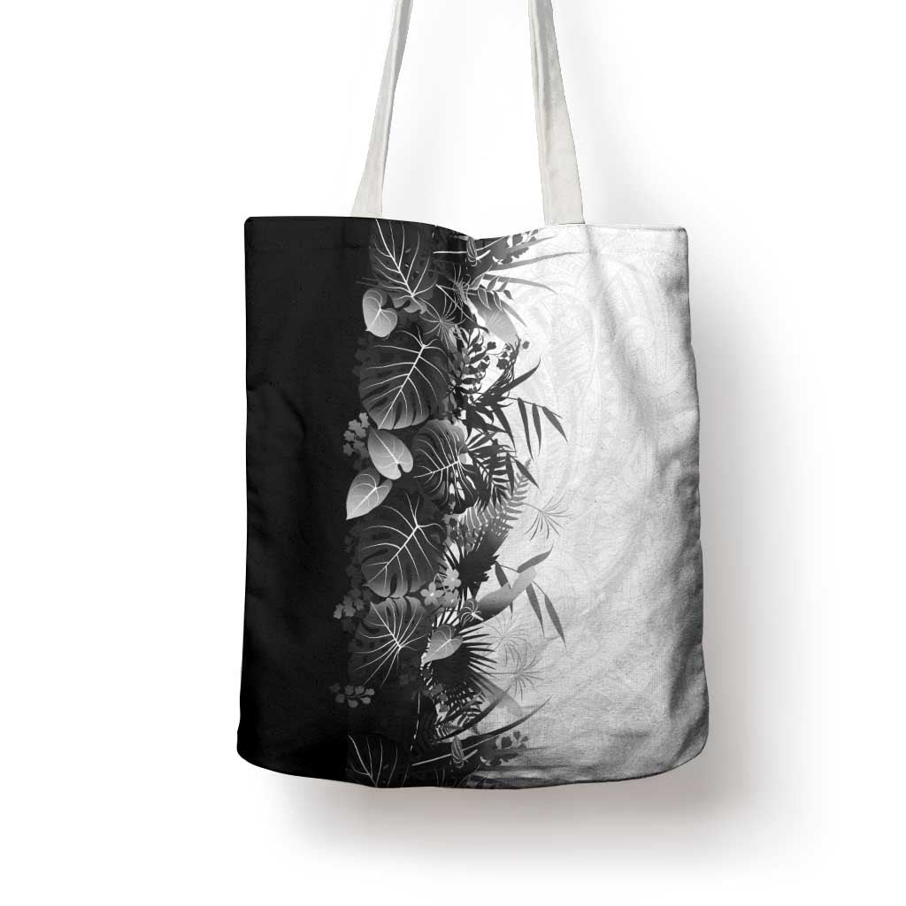 Hawaii Tropical Plant Monochrome Tote Bag Vibrant Polynesian Pattern LT01 - Polynesian Pride
