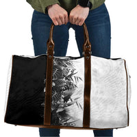 Hawaii Tropical Plant Monochrome Travel Bag Vibrant Polynesian Pattern LT01 Black - Polynesian Pride