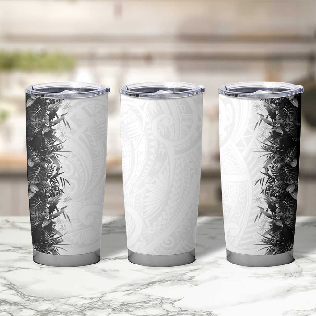 Hawaii Tropical Plant Monochrome Tumbler Cup Vibrant Polynesian Pattern LT01 - Polynesian Pride
