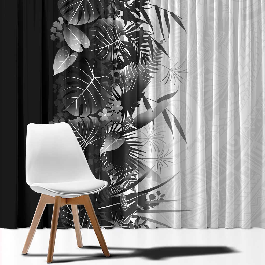 Hawaii Tropical Plant Monochrome Window Curtain Vibrant Polynesian Pattern LT01 - Polynesian Pride