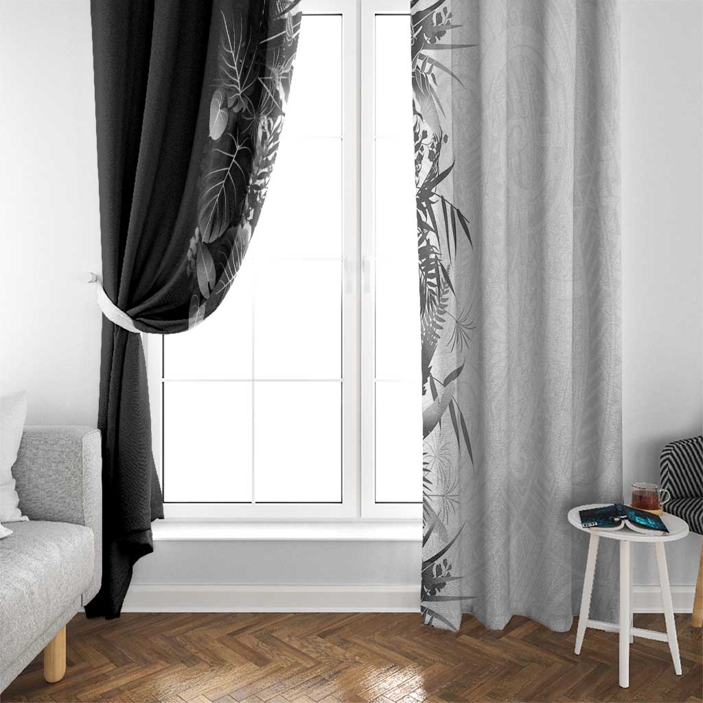 Hawaii Tropical Plant Monochrome Window Curtain Vibrant Polynesian Pattern LT01 - Polynesian Pride