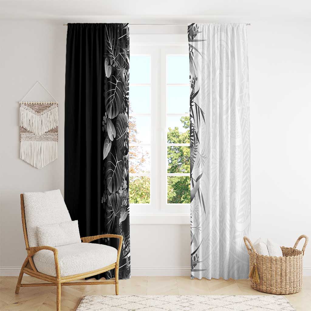 Hawaii Tropical Plant Monochrome Window Curtain Vibrant Polynesian Pattern LT01 - Polynesian Pride