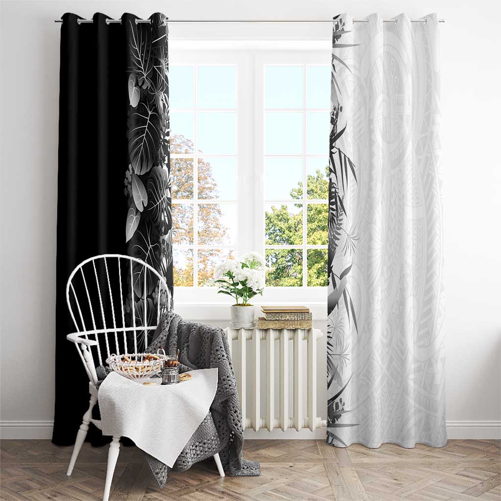 Hawaii Tropical Plant Monochrome Window Curtain Vibrant Polynesian Pattern LT01 - Polynesian Pride