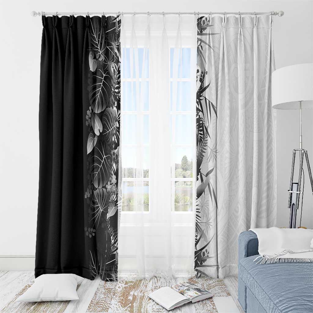 Hawaii Tropical Plant Monochrome Window Curtain Vibrant Polynesian Pattern LT01 - Polynesian Pride