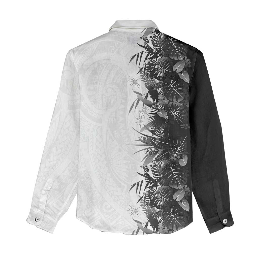 Hawaii Tropical Plant Monochrome Women Casual Shirt Vibrant Polynesian Pattern LT01 - Polynesian Pride