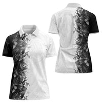 Hawaii Tropical Plant Monochrome Women Polo Shirt Vibrant Polynesian Pattern LT01 - Polynesian Pride