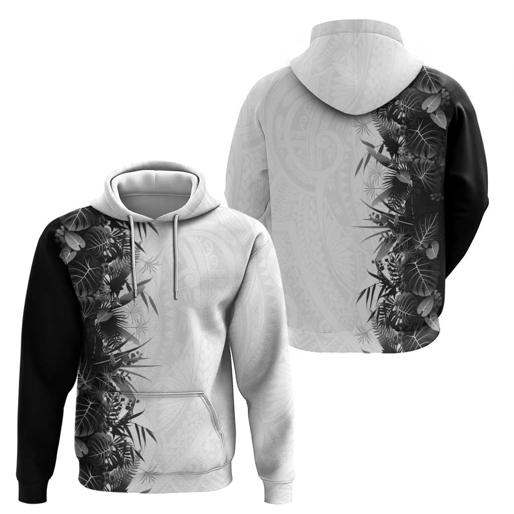 Hawaii Tropical Plant Monochrome Zip Hoodie Vibrant Polynesian Pattern LT01 - Polynesian Pride