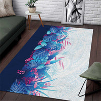 Hawaii Tropical Plant UliUli Area Rug Vibrant Polynesian Pattern LT01 Blue - Polynesian Pride