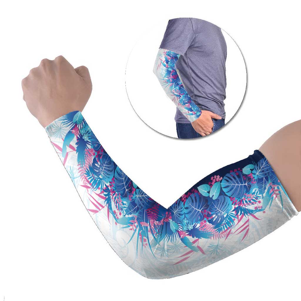 Hawaii Tropical Plant UliUli Arm Sleeves Vibrant Polynesian Pattern LT01 Set of 2 Blue - Polynesian Pride