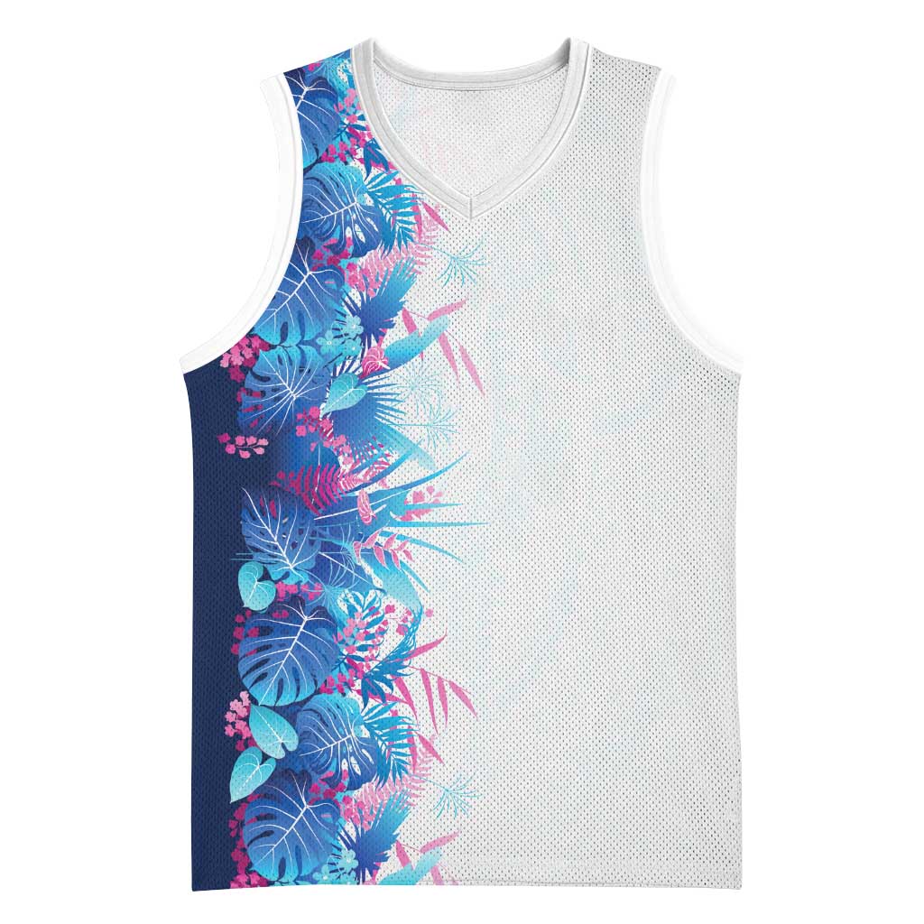 Hawaii Tropical Plant UliUli Basketball Jersey Vibrant Polynesian Pattern LT01 Unisex Blue - Polynesian Pride