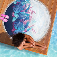 Hawaii Tropical Plant UliUli Beach Blanket Vibrant Polynesian Pattern