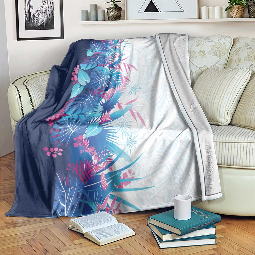 Hawaii Tropical Plant UliUli Blanket Vibrant Polynesian Pattern LT01 Blue - Polynesian Pride