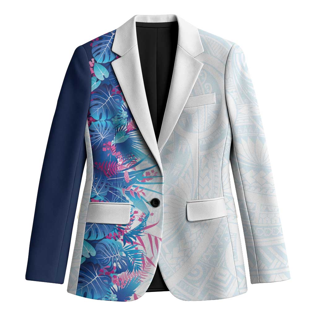 Hawaii Tropical Plant UliUli Blazer Vibrant Polynesian Pattern LT01 Unisex Blue - Polynesian Pride