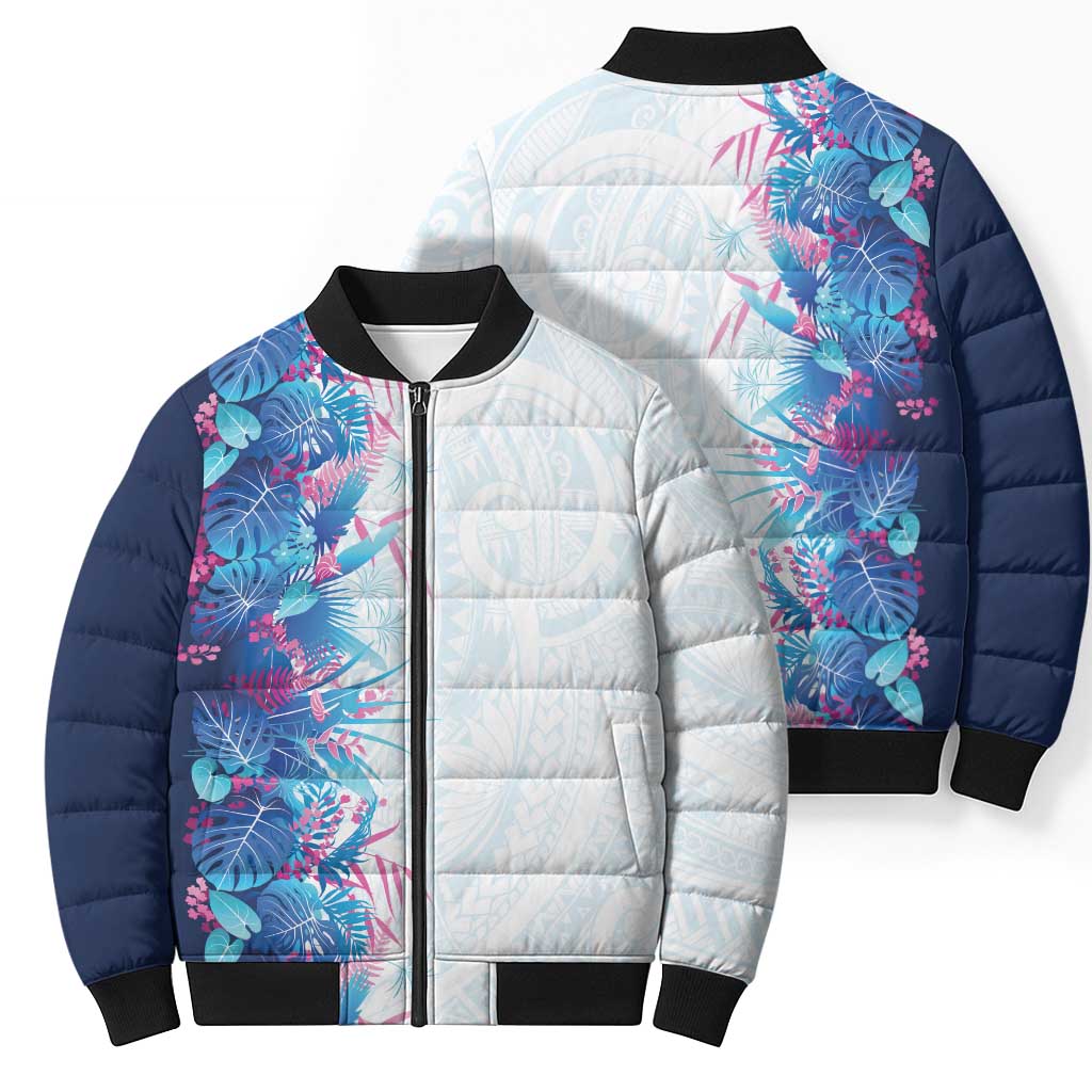 Hawaii Tropical Plant UliUli Bomber Puffer Jacket Vibrant Polynesian Pattern LT01 - Polynesian Pride