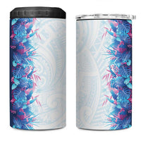 Hawaii Tropical Plant UliUli 4 in 1 Can Cooler Tumbler Vibrant Polynesian Pattern LT01 One Size: 16 oz Blue - Polynesian Pride