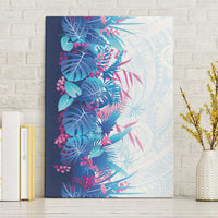 Hawaii Tropical Plant UliUli Canvas Wall Art Vibrant Polynesian Pattern LT01 Without Frame Blue - Polynesian Pride