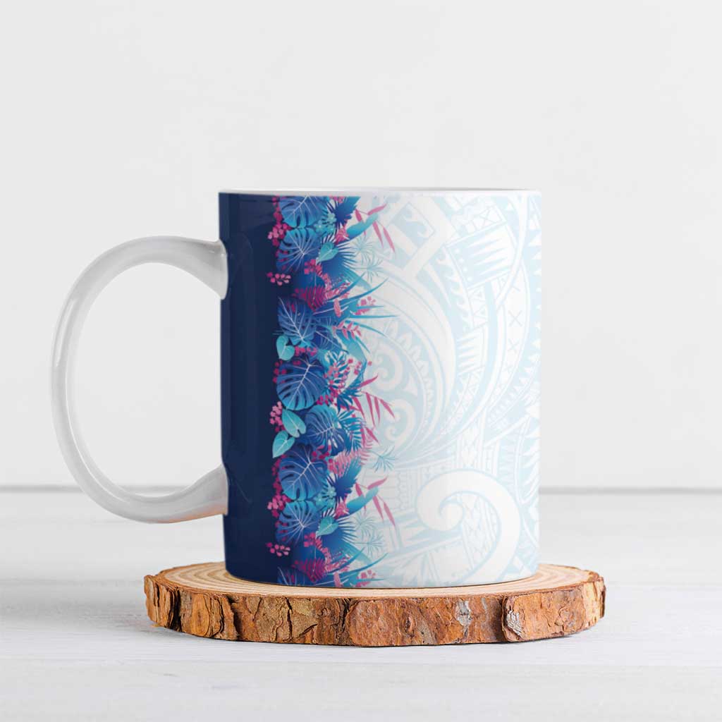 Hawaii Tropical Plant UliUli Ceramic Mug Vibrant Polynesian Pattern LT01 Blue - Polynesian Pride