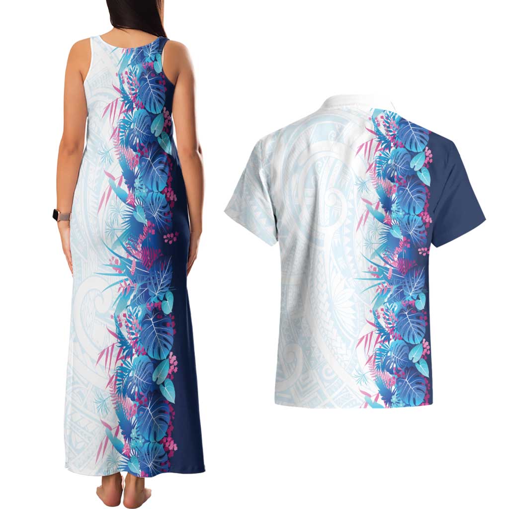 Hawaii Tropical Plant UliUli Couples Matching Tank Maxi Dress and Hawaiian Shirt Vibrant Polynesian Pattern LT01 - Polynesian Pride