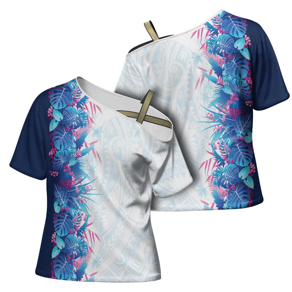 Hawaii Tropical Plant UliUli Cross Shoulder Shirt Vibrant Polynesian Pattern LT01 - Polynesian Pride