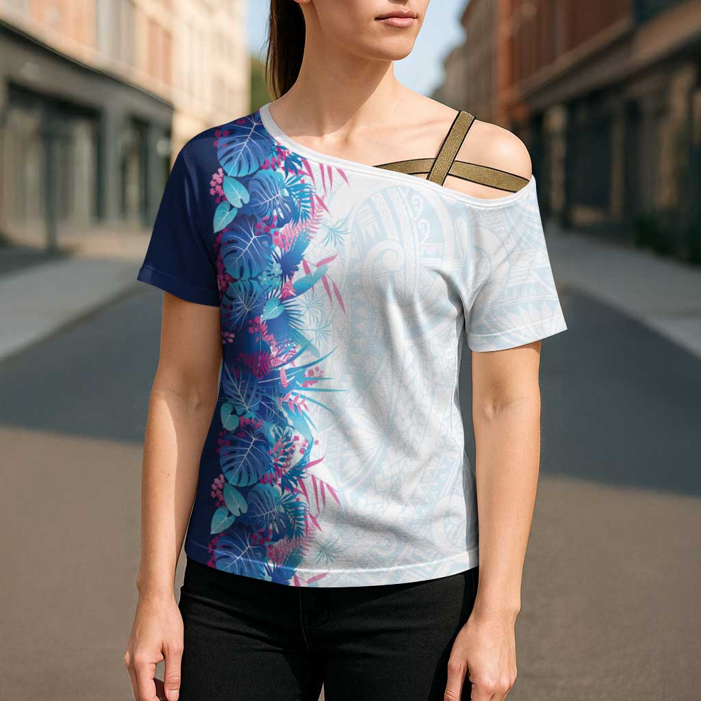 Hawaii Tropical Plant UliUli Cross Shoulder Shirt Vibrant Polynesian Pattern LT01 - Polynesian Pride