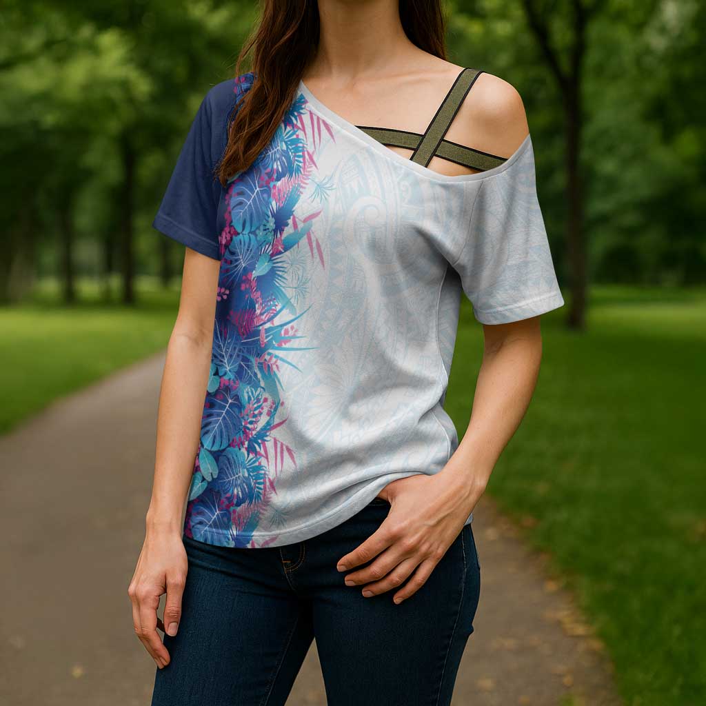 Hawaii Tropical Plant UliUli Cross Shoulder Shirt Vibrant Polynesian Pattern LT01 - Polynesian Pride