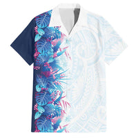 Hawaii Tropical Plant UliUli Family Matching Short Sleeve Bodycon Dress and Hawaiian Shirt Vibrant Polynesian Pattern
