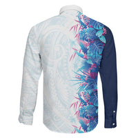 Hawaii Tropical Plant UliUli Family Matching Short Sleeve Bodycon Dress and Hawaiian Shirt Vibrant Polynesian Pattern