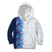 Hawaii Tropical Plant UliUli Kid Hoodie Vibrant Polynesian Pattern LT01 Hoodie Blue - Polynesian Pride